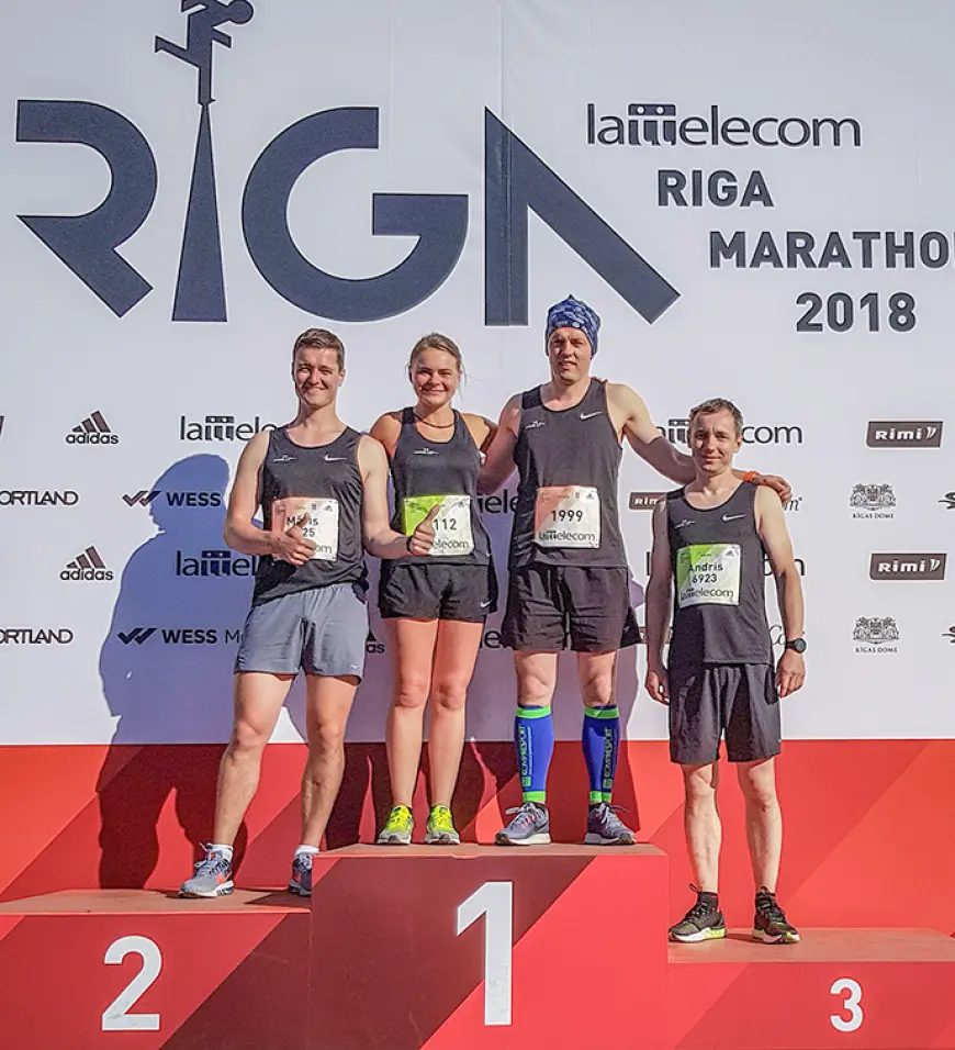 Mūspuses skrējēji aktīvi «Lattelecom» maratonā Rīgā