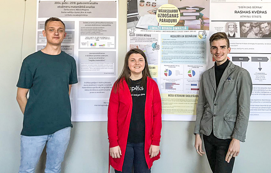 Limbažu ģimnāzisti Latvijas skolēnu 43. zinātniskās pētniecības darbu konferencē