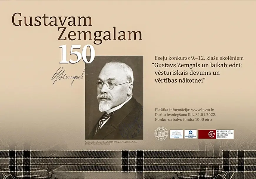 Eseju konkurss jauniešiem par Gustavu Zemgalu un viņa laikabiedriem