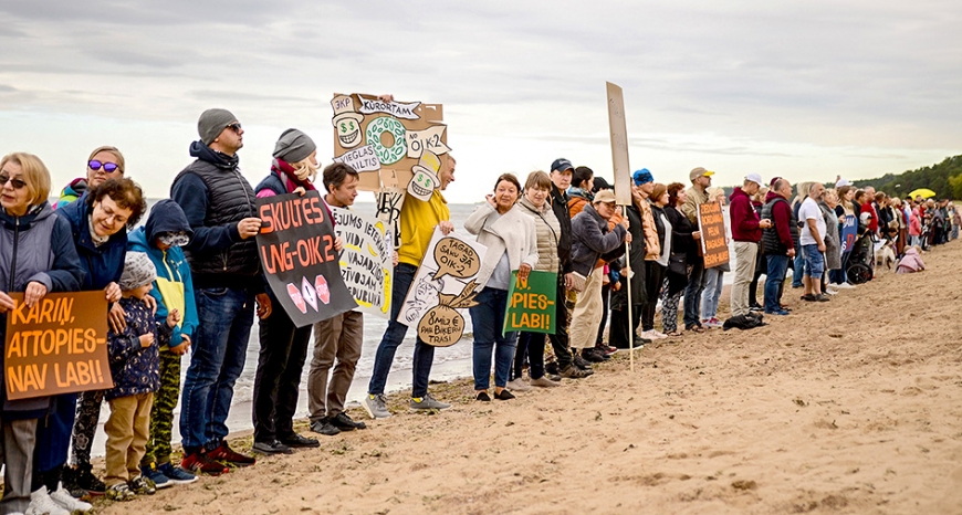 Saulkrastos protestēja pret Skultes LNG termināli