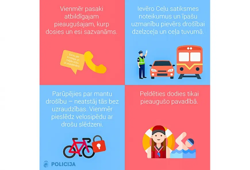 Valsts policija vasarā aicina atcerēties par drošību visās jomās