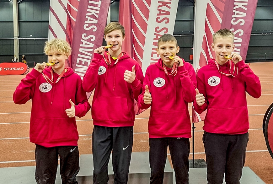 Mūsu jaunajiem vieglatlētiem piecas godalgas Latvijas U14 čempionātā telpās