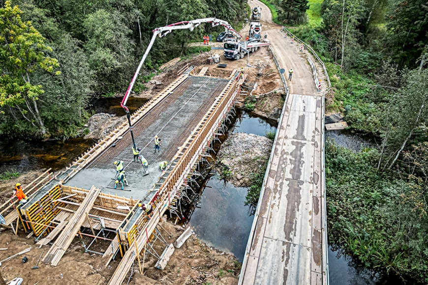 Zosēnos būvē jaunu tiltu pār Gauju (Vidzeme)