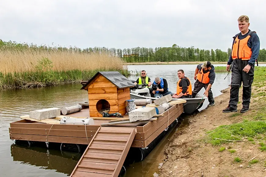 Putnu māja un filtrācijas aka “ķers” fosforu Limbažu Dūņezerā