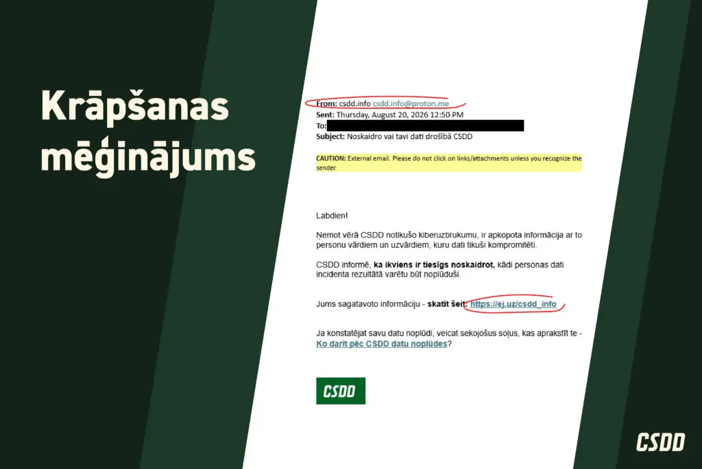 Krāpnieki CSDD vārdā izsūta viltus e-pastus