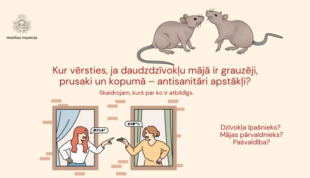 Kur vērsties, ja daudzdzīvokļu mājā ir grauzēji, prusaki vai antisanitāri apstākļi?