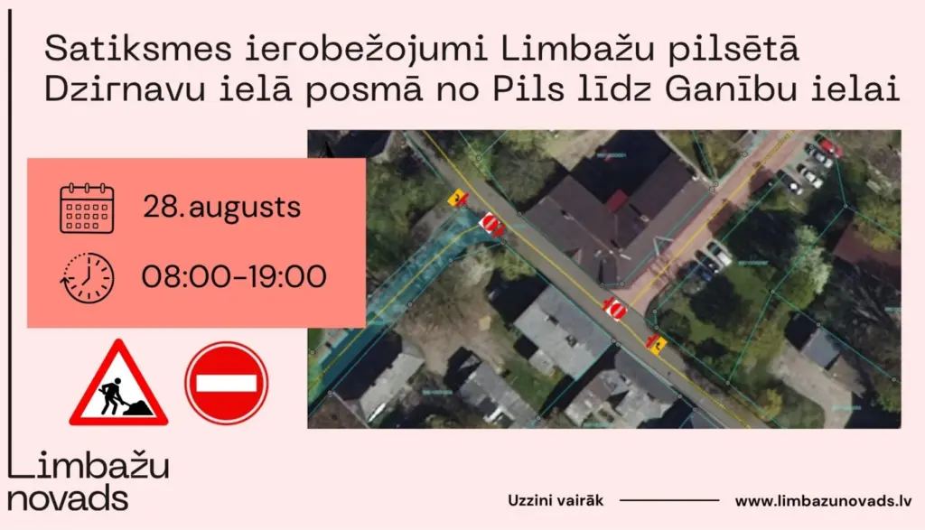 Limbažos 28. augustā būs slēgta iela