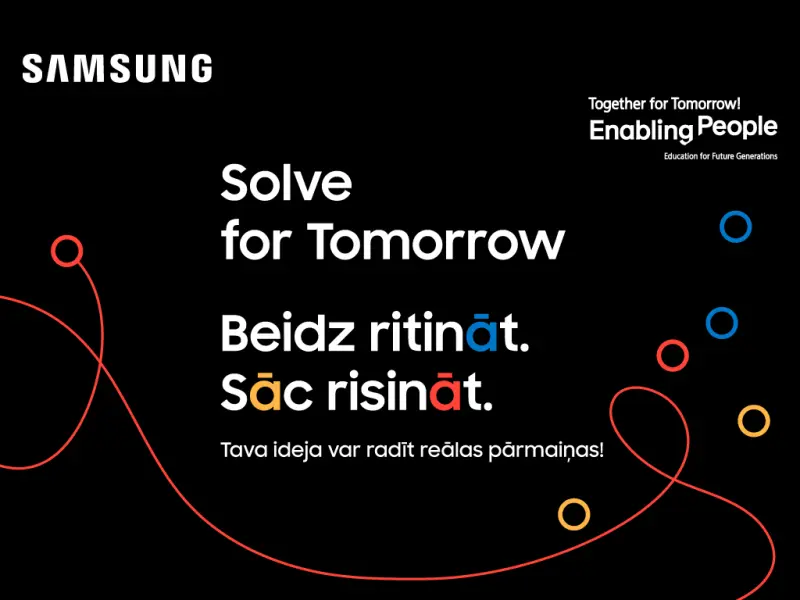 «Samsung» aicina jauniešus pārvērst tehnoloģijas risinājumos un cīnīties par 16 000 eiro balvu fondu