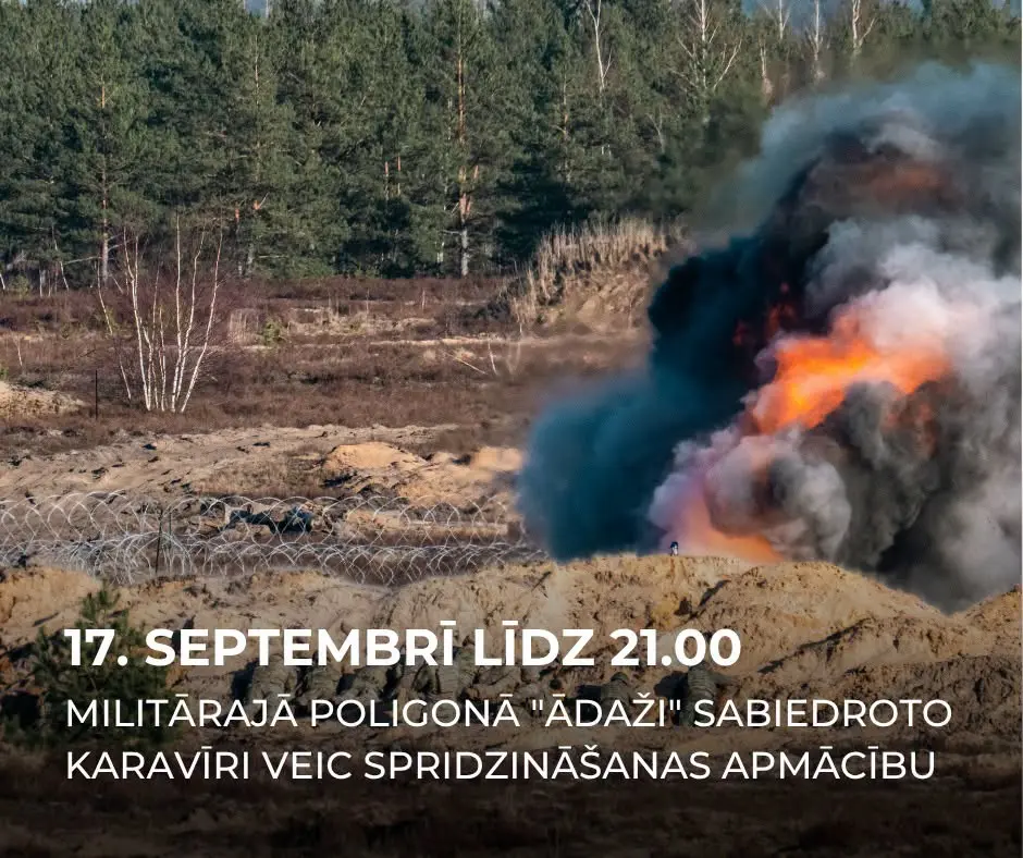 Ādažu poligonā 17. septembrī iespējams pastiprināts troksnis