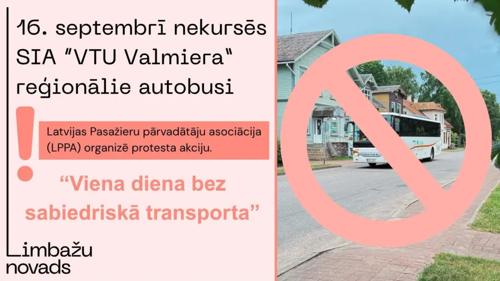 16. septembrī nekursēs «VTU Valmiera» reģionālie autobusi!