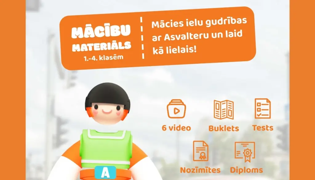 Bērniem māca, kā droši pārvietoties satiksmē