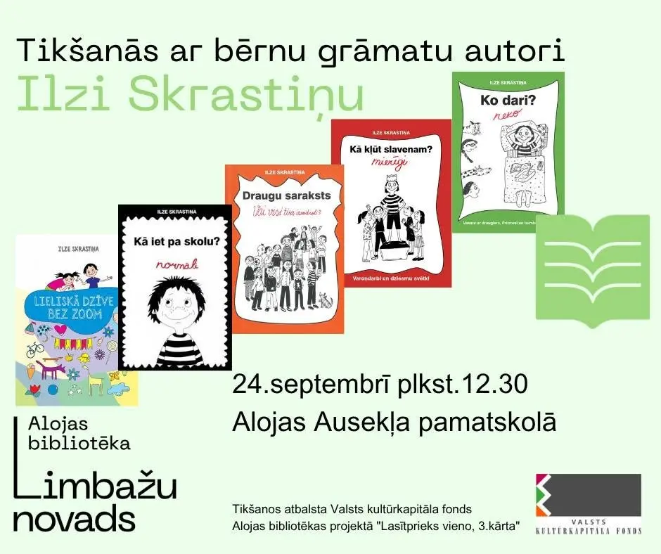 Tikšanās ar bērnu grāmatu autori Ilzi Skrastiņu