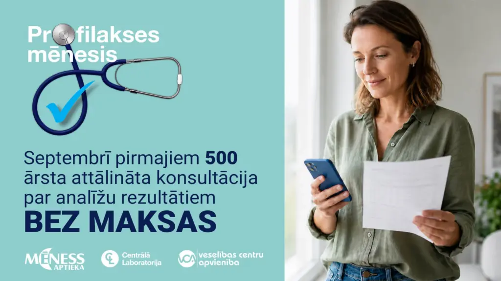 Neatlieciet analīžu skaidrošanu. Pieejamas 500 bezmaksas ārsta konsultācijas