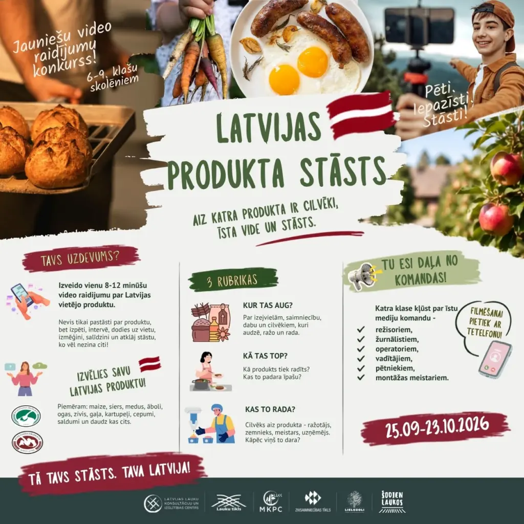 Skolēn, izveido video stāstu par Latvijas produktu un piedalies konkursā!