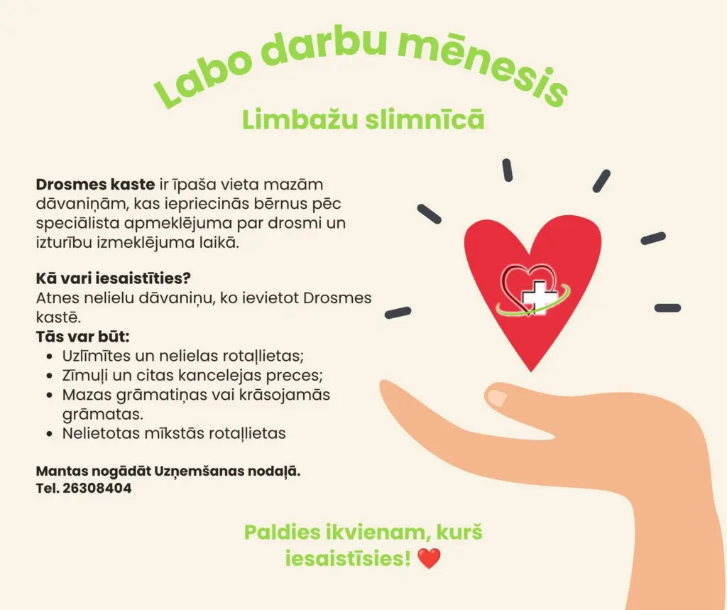 Limbažu slimnīca aicina sarūpēt pārsteigumus mazajiem pacientiem