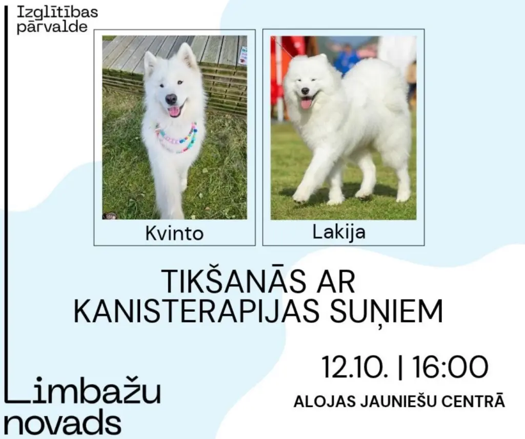 Tikšanās ar kanisterapijas suņiem