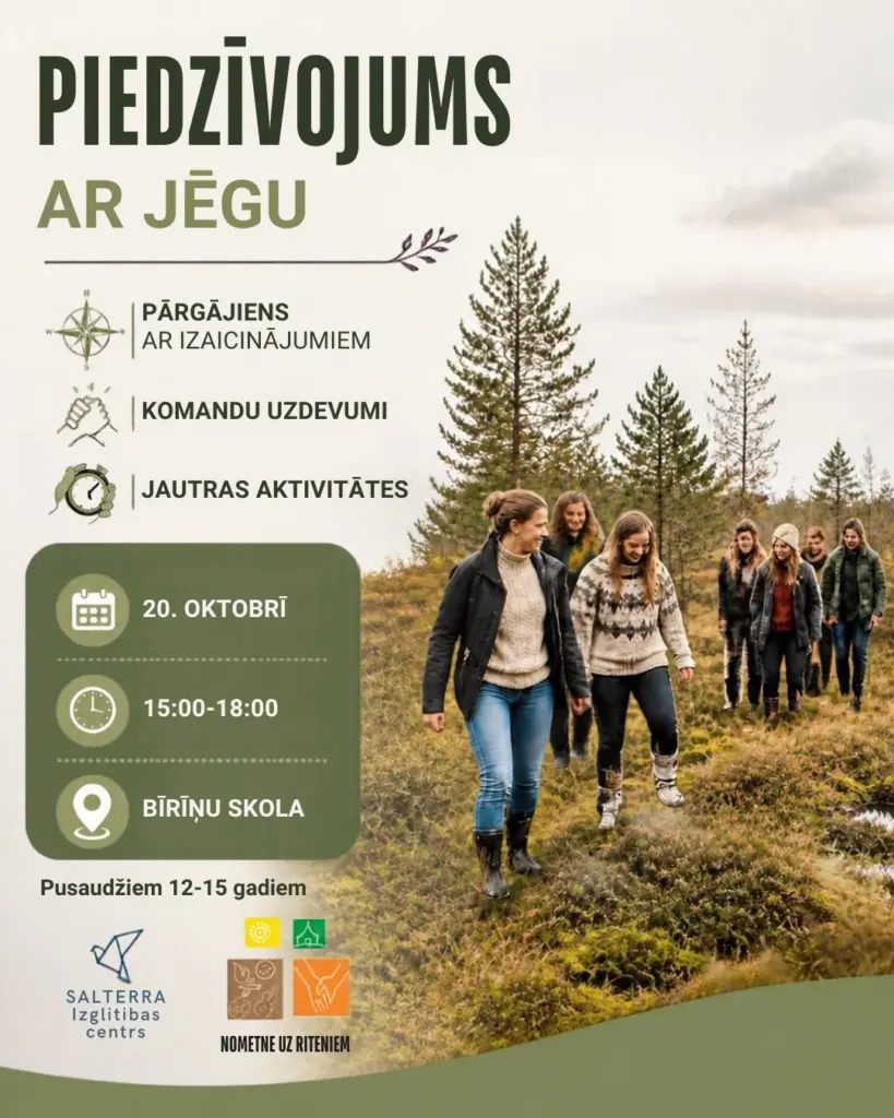 Pārgājiens ar izaicinājumiem pusaudžiem no 12–15 gadiem