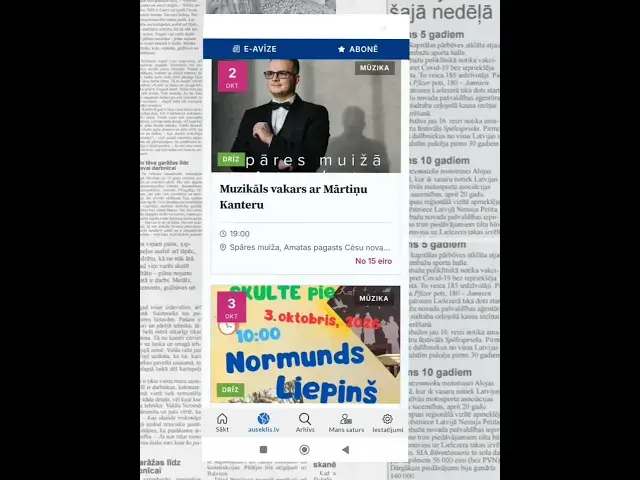 Portālā «Auseklis» meklējiet informāciju par pasākumiem Limbažu novadā un apkārtnē.