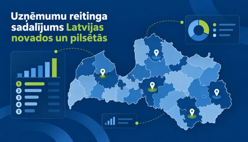 VID vizualizējis uzņēmumu reitingu sadalījumu Latvijas novados un pilsētās